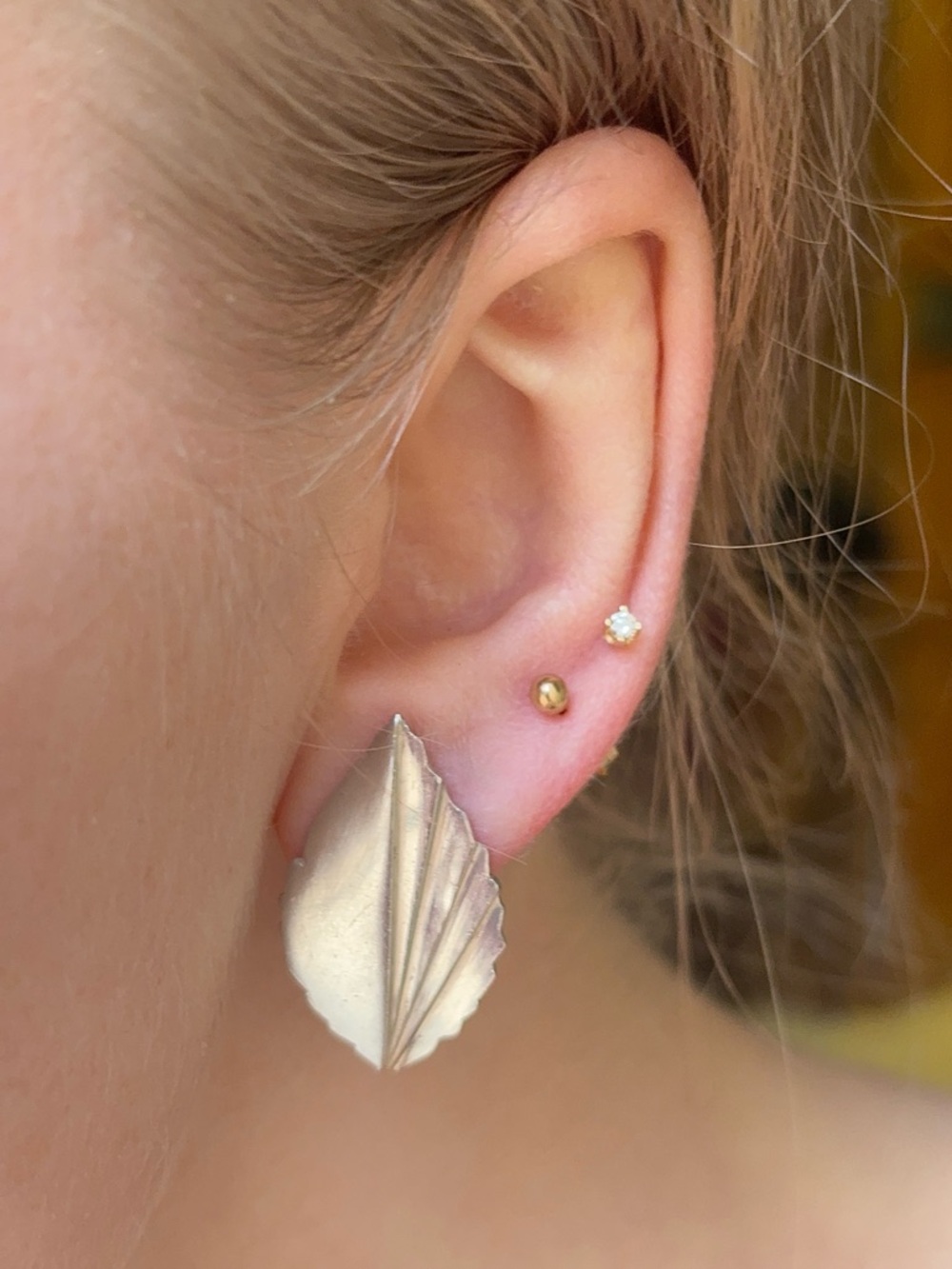 Vintage Sterling Silver High Quality Signed Leaf Earrings - Picture 4 of 8